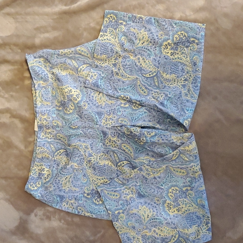 Real Comfort Purple and Yellow Cropped Stretch Pants